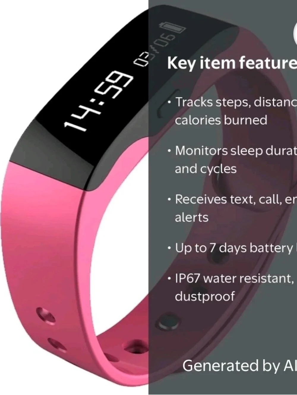 Lite Pink Activity Tracker - Wearable Fitness Band